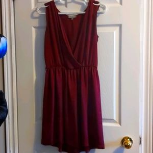 Maroon short dress satin